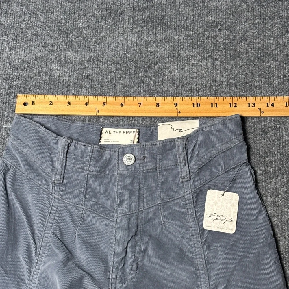 We The Free Free People Corduroy Wide Leg Seamed Pants Womens 25‎ Grey Blue